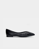 black woven leather ballet flats pointed toe women Australia