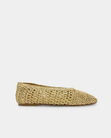 Women's raffia ballet flats with leather outsole and padded insole Australia