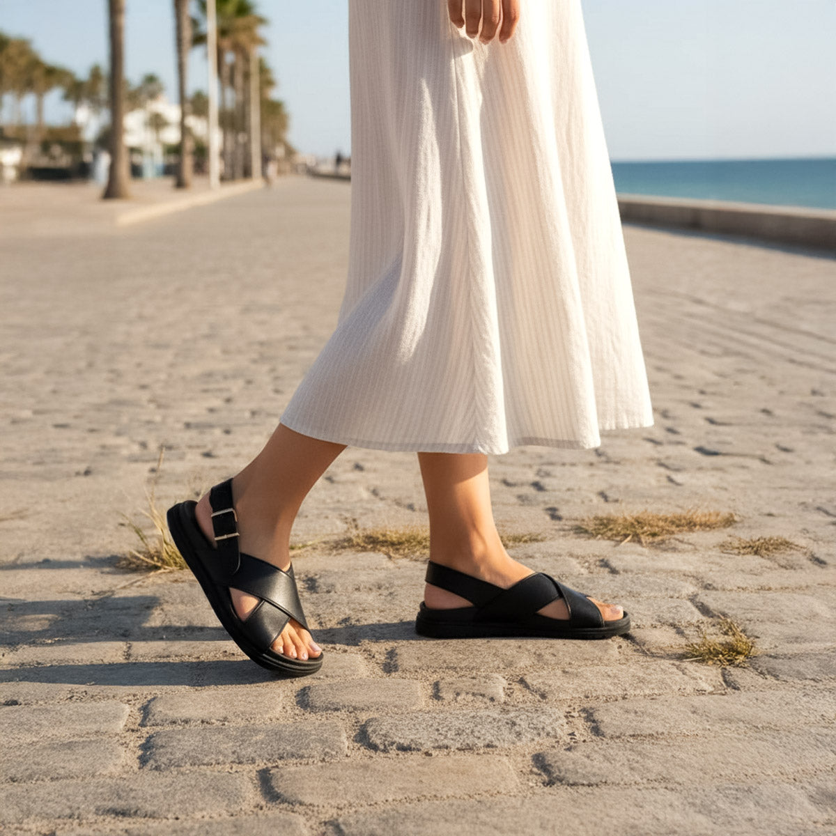 Women's leather sandals supportive and comfortable for all day Australia