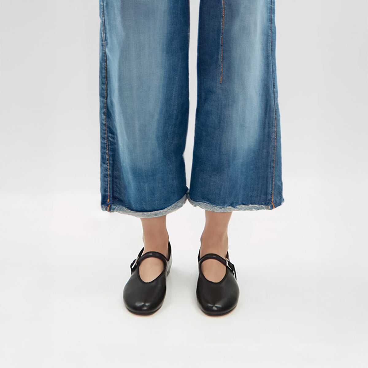 Women's leather flats cushioned footbed Australia