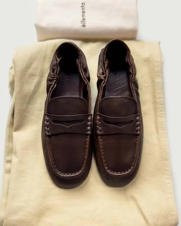 Women's loafers in brown leather 
