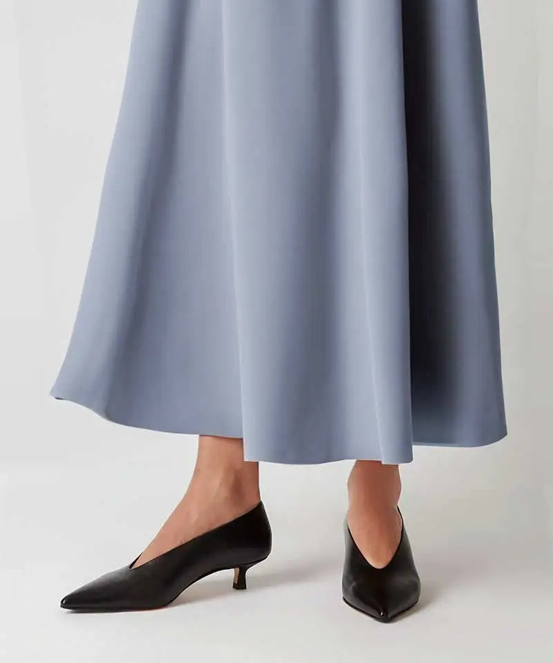 elegant kitten heels pair with skirt