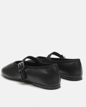 black ballet flats in soft leather 