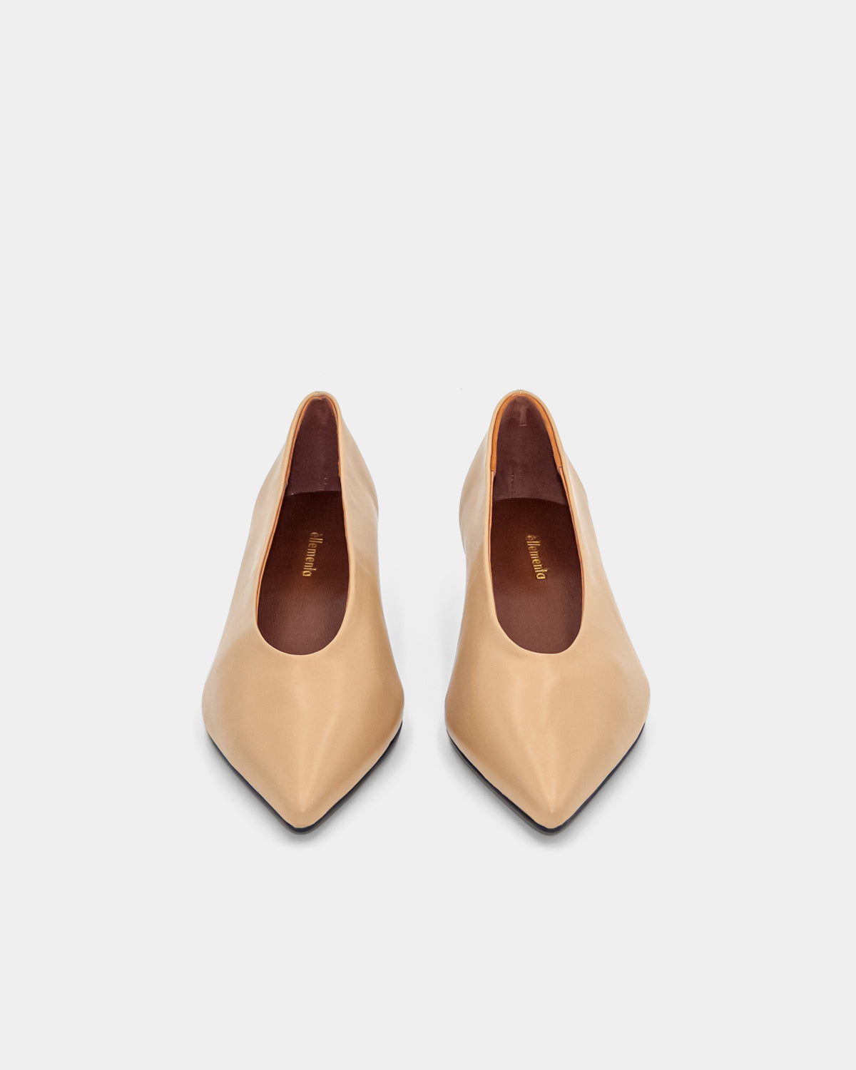 Beige kitten heels women's with comfortable leather padded insole
