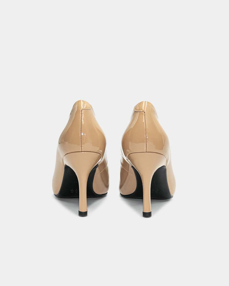women's classic pumps in beige leather that are stylish for every formal occasion