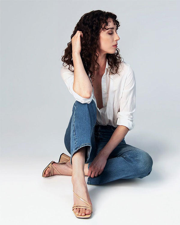 women's beige leather sandals for work and casual wear Australia