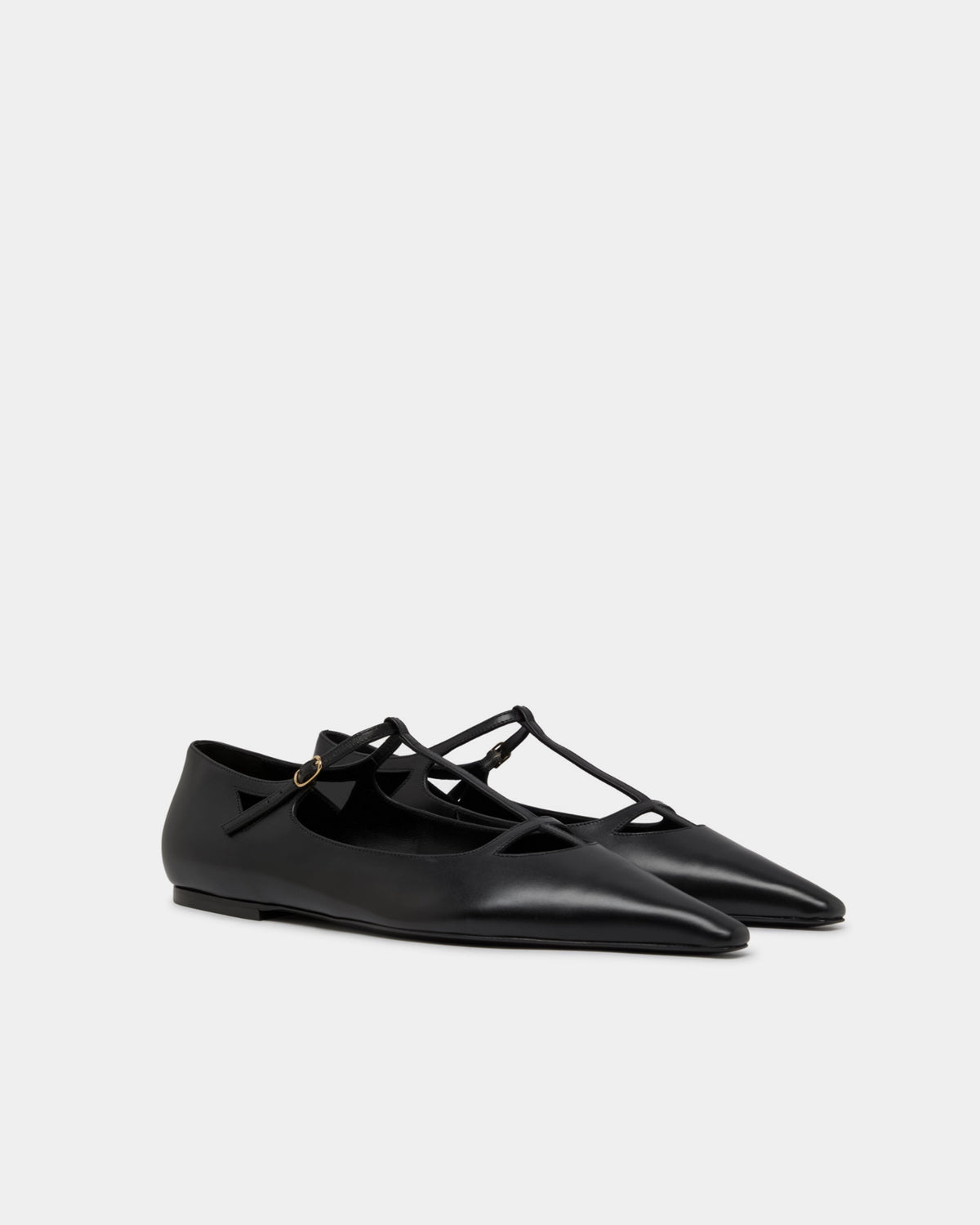 Pointy flats with secure T strap stylish dress shoes for women 