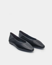 Black leather convertible ballet flats for work and commute women Australia