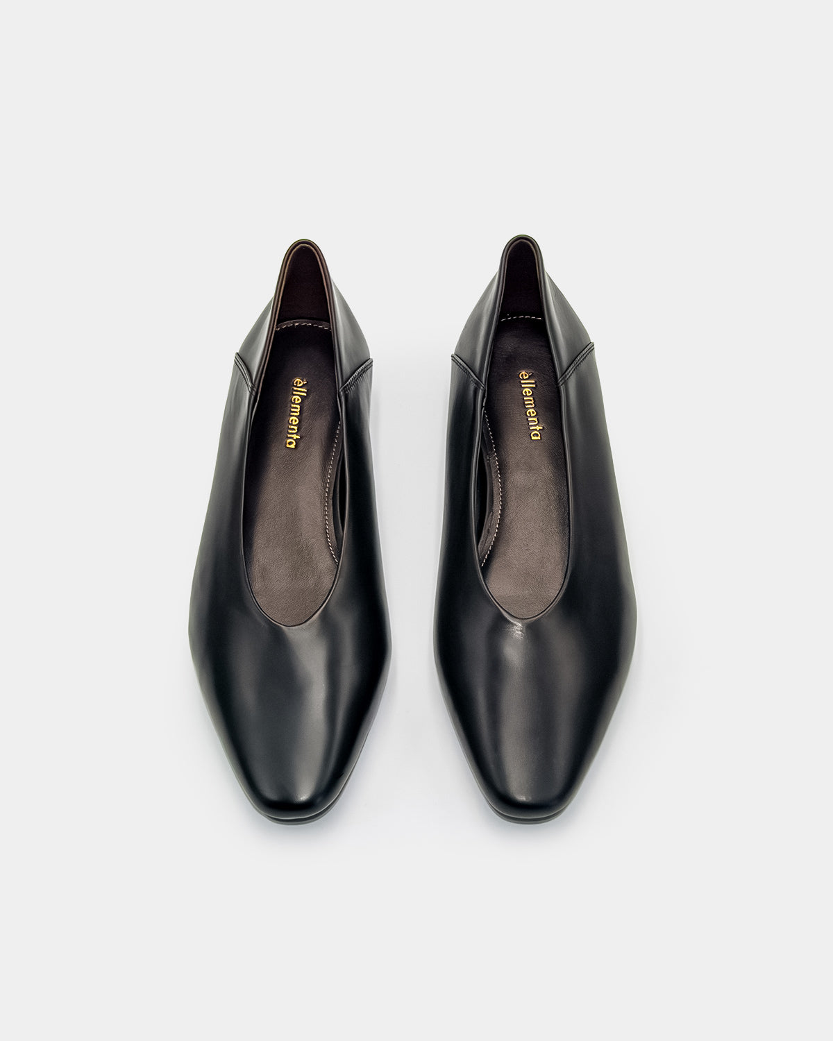 women’s black ballet flats calf leather and cushioned footbed for walking