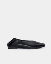 side view fold-down heel black leather convertible flats women commute
