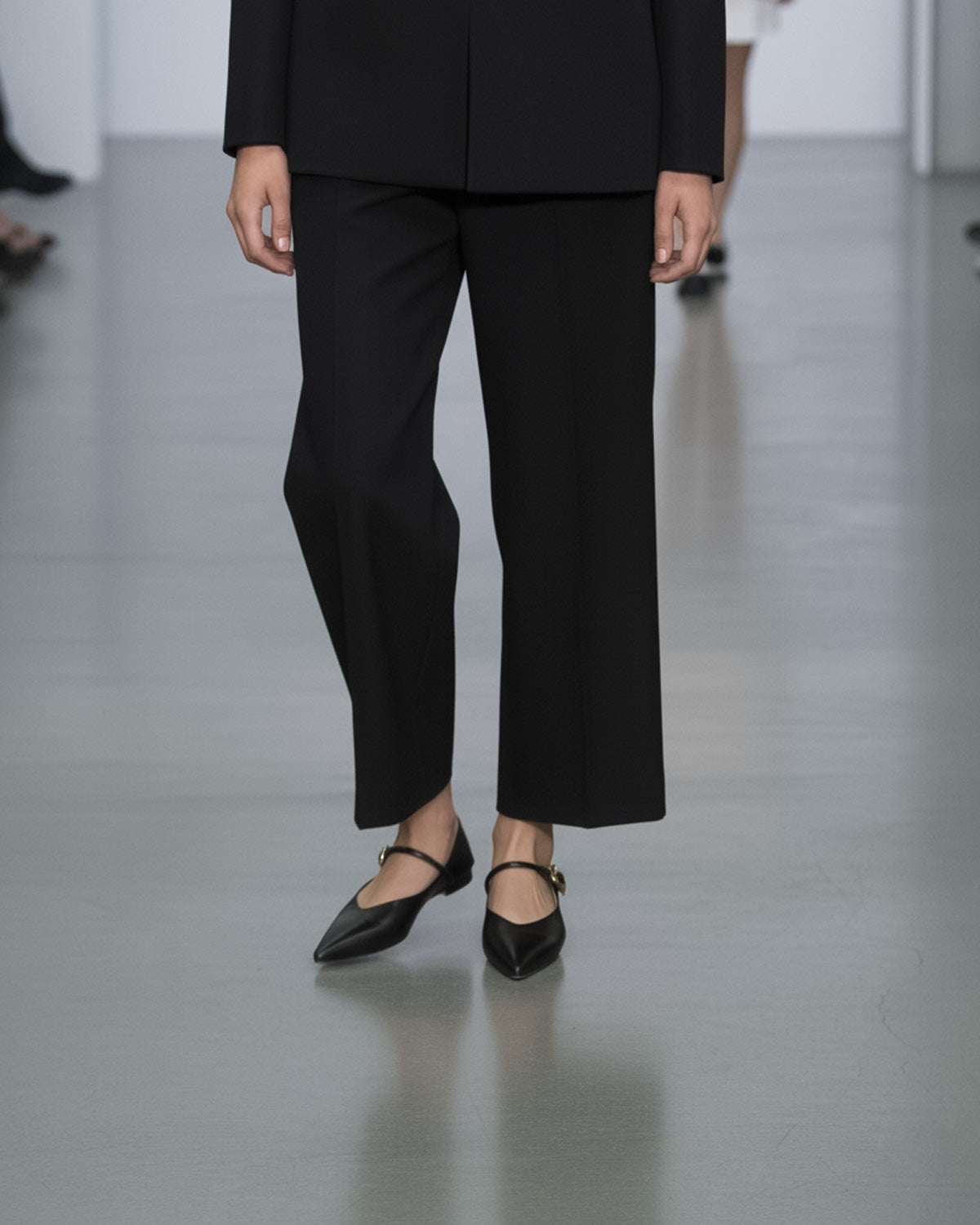 black calf leather Mary Jane flats with secure strap women Australia