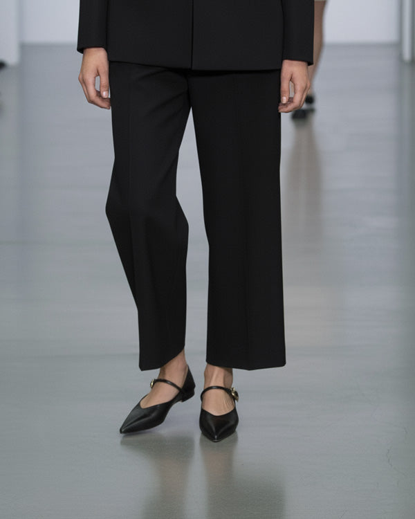 black leather Mary Jane flats with secure strap women Australia