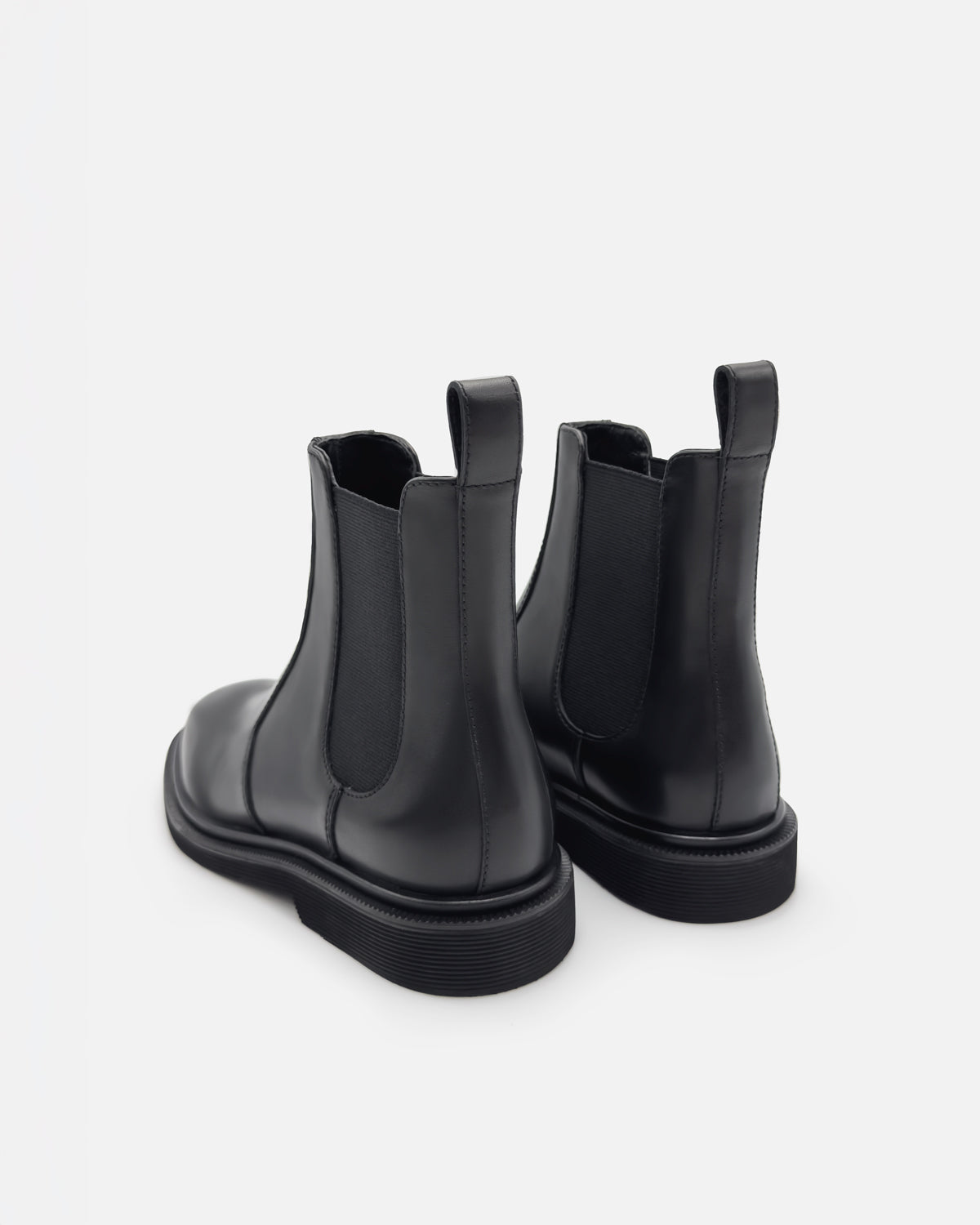 Black Chelsea boots leather elastic sided and pull-up tug for everyday ease