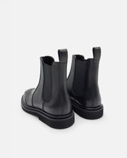 Black Chelsea boots leather elastic sided and pull-up tug for everyday ease