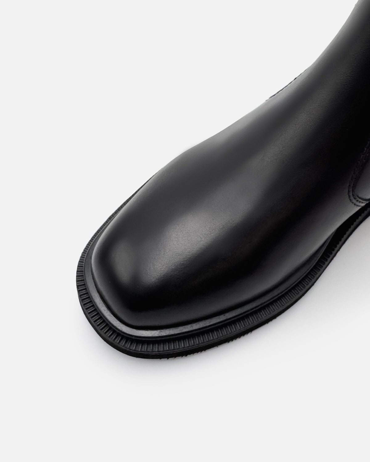 Women's Chelsea boots black leather wide fit square toe