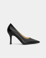 Black heels in leather that are comfortable work shoes women trust