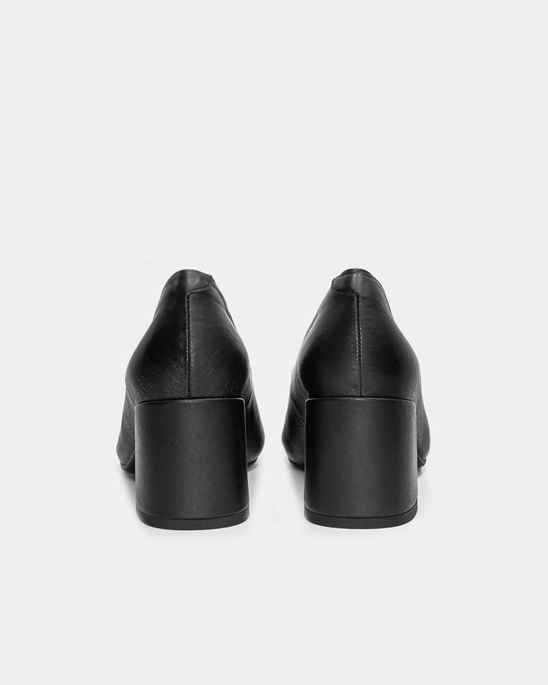 black leather block heels for women that are comfy heeled shoes for every occasion