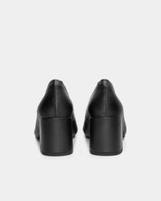 black leather block heels for women that are comfy heeled shoes for every occasion