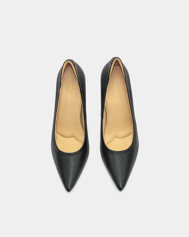 black office shoes in classic pumps style with all day cushion comfort