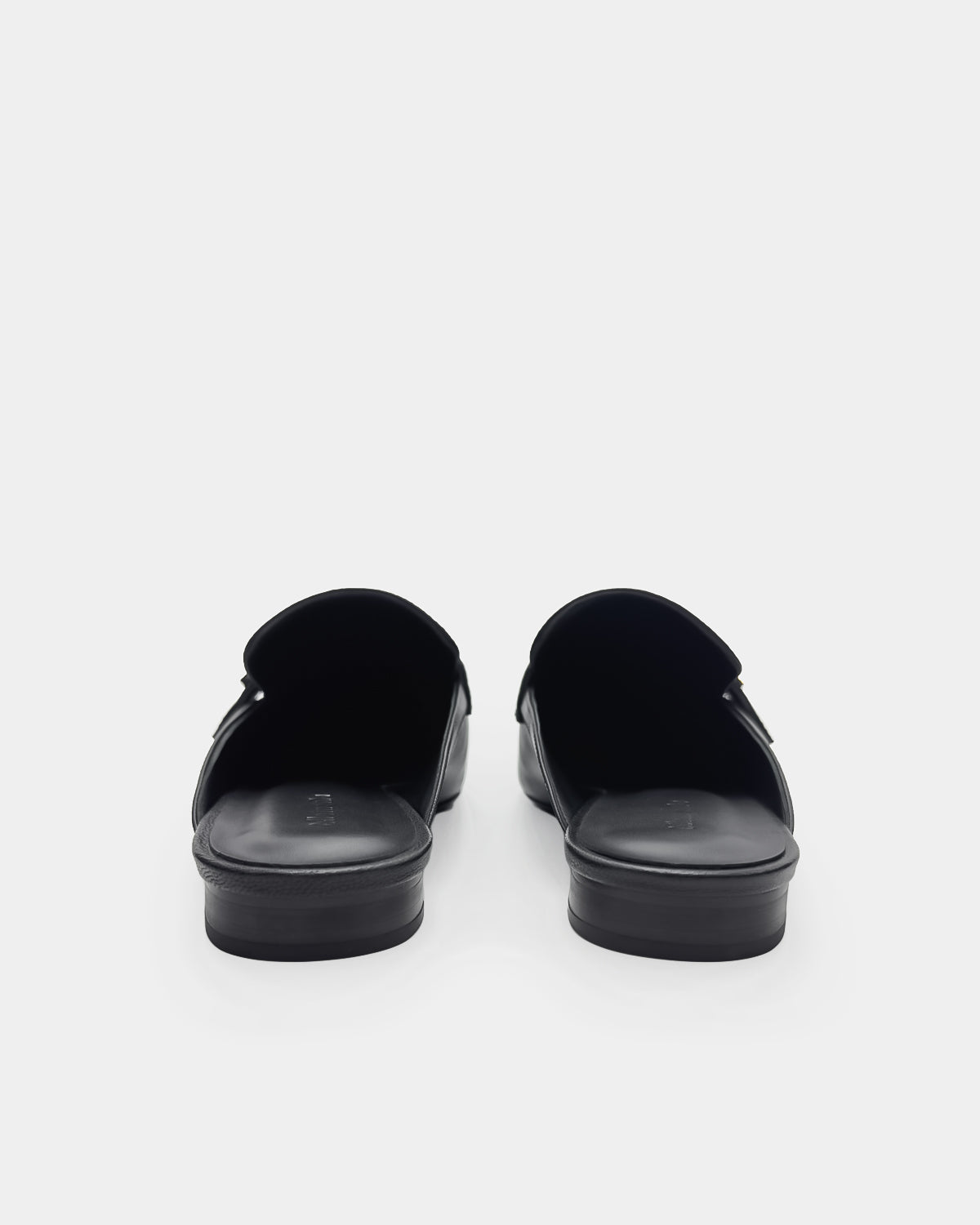 Black mules shoes leather for women with cushioned supportive comfort  