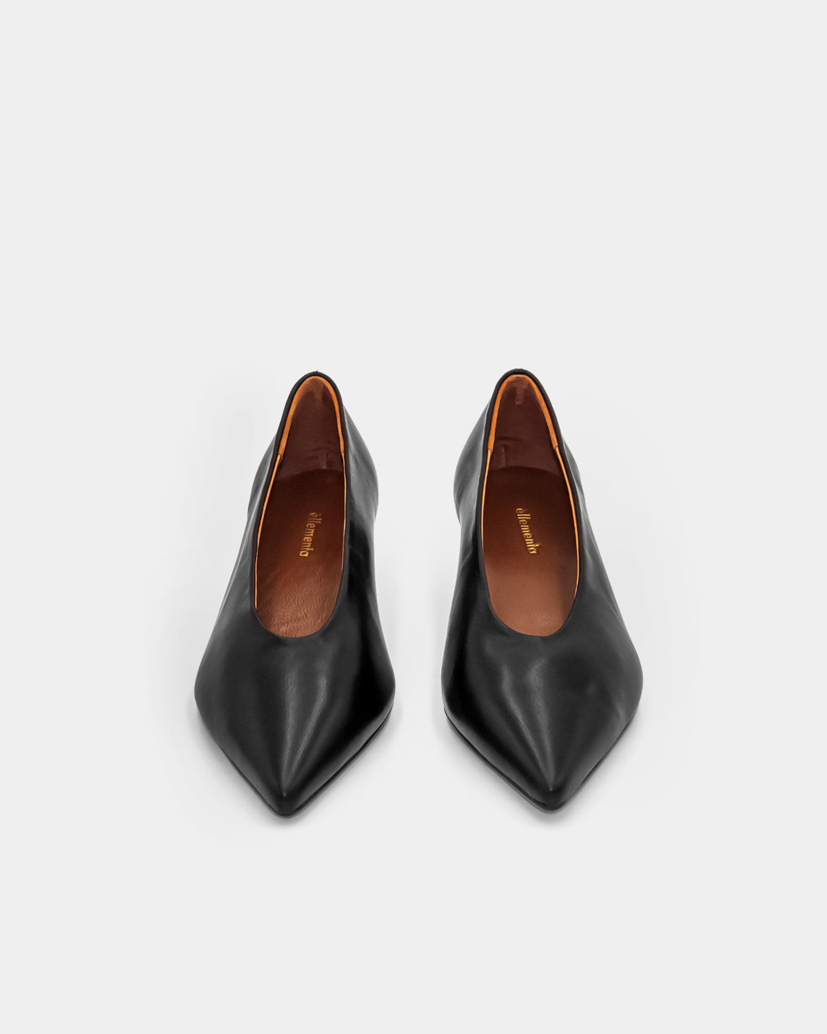 Black kitten heels with cushioned leather insole