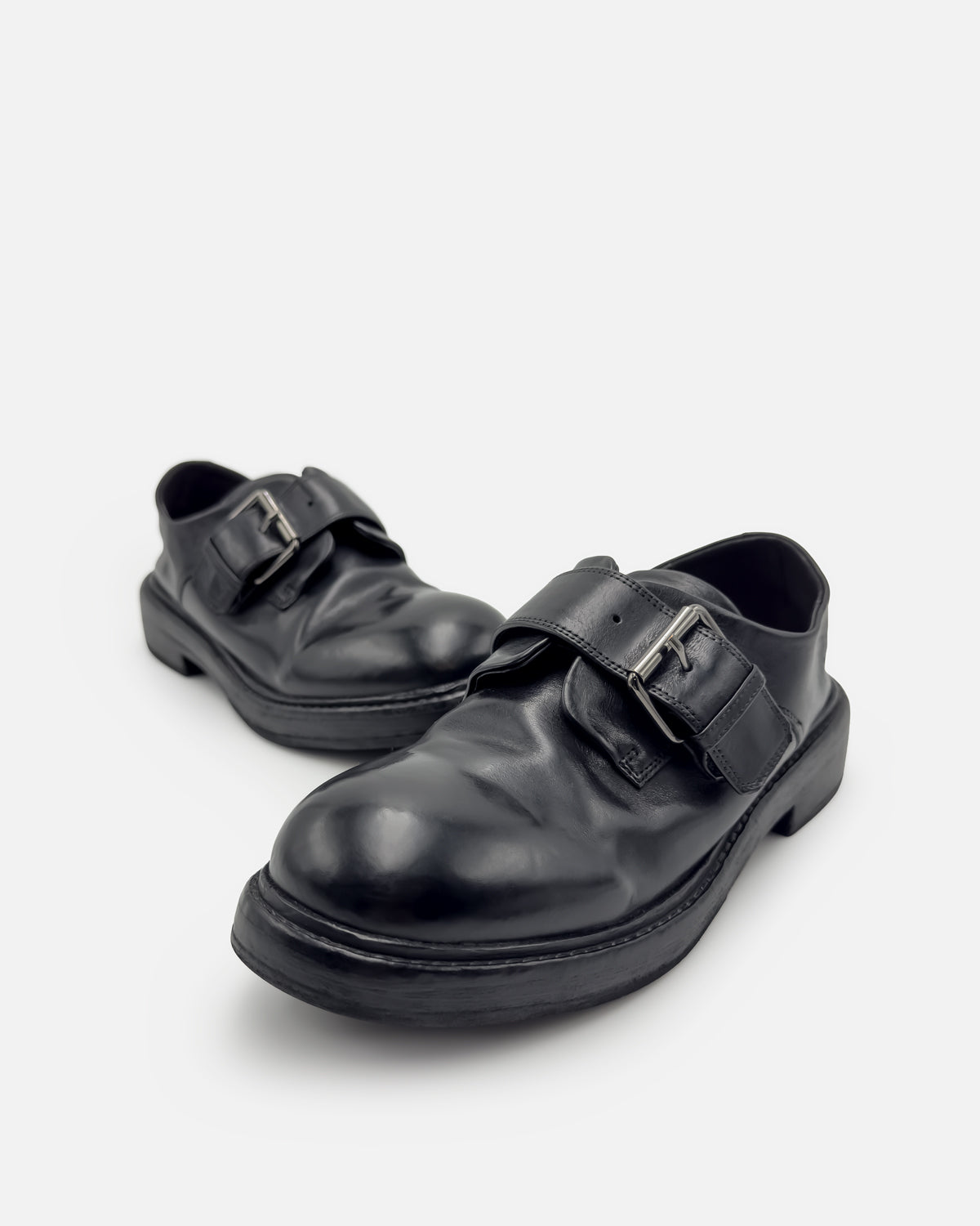 Women's black monk loafers in soft leather comfortable for walking Australia