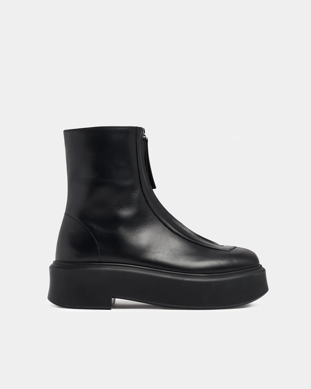 Women's platform ankle boots in black leather Australia