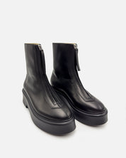 Women's leather black boots with cushioned footbed and supportive comfort Australia