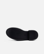 Black leather boots for women with platform and slip-resistant outsole