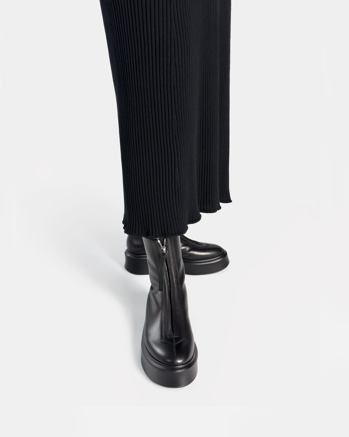 Platform ankle boots for women in black leather Australia