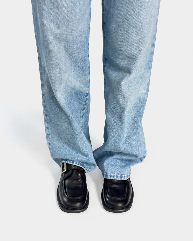 model styling black loafers for women with pants