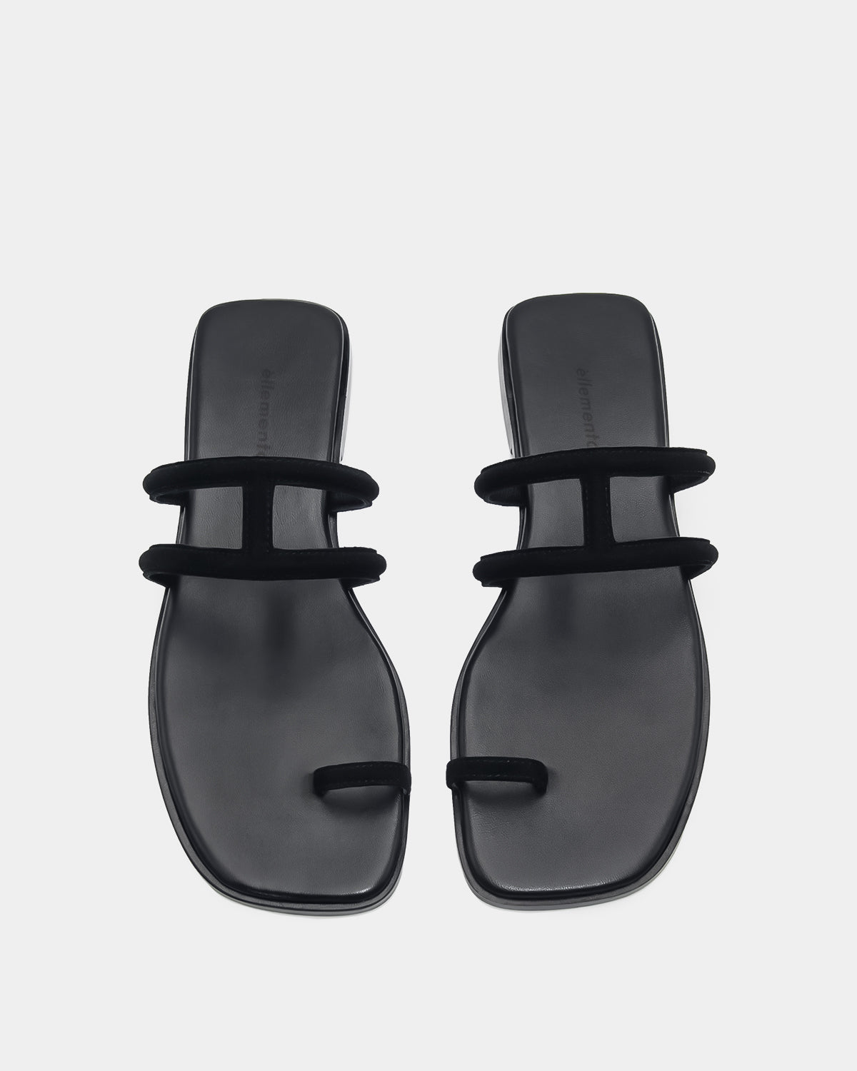 Women's black suede leather slide sandals for summer