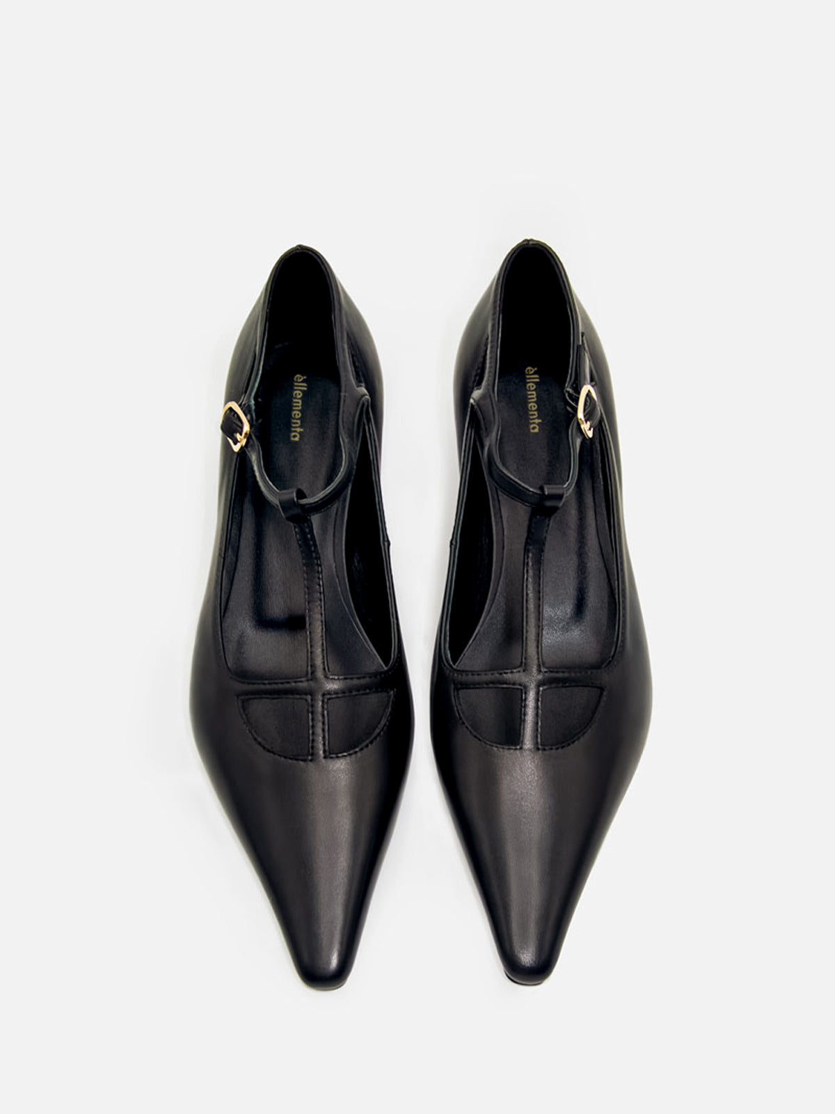 Black kitten heels with cushioned leather insole