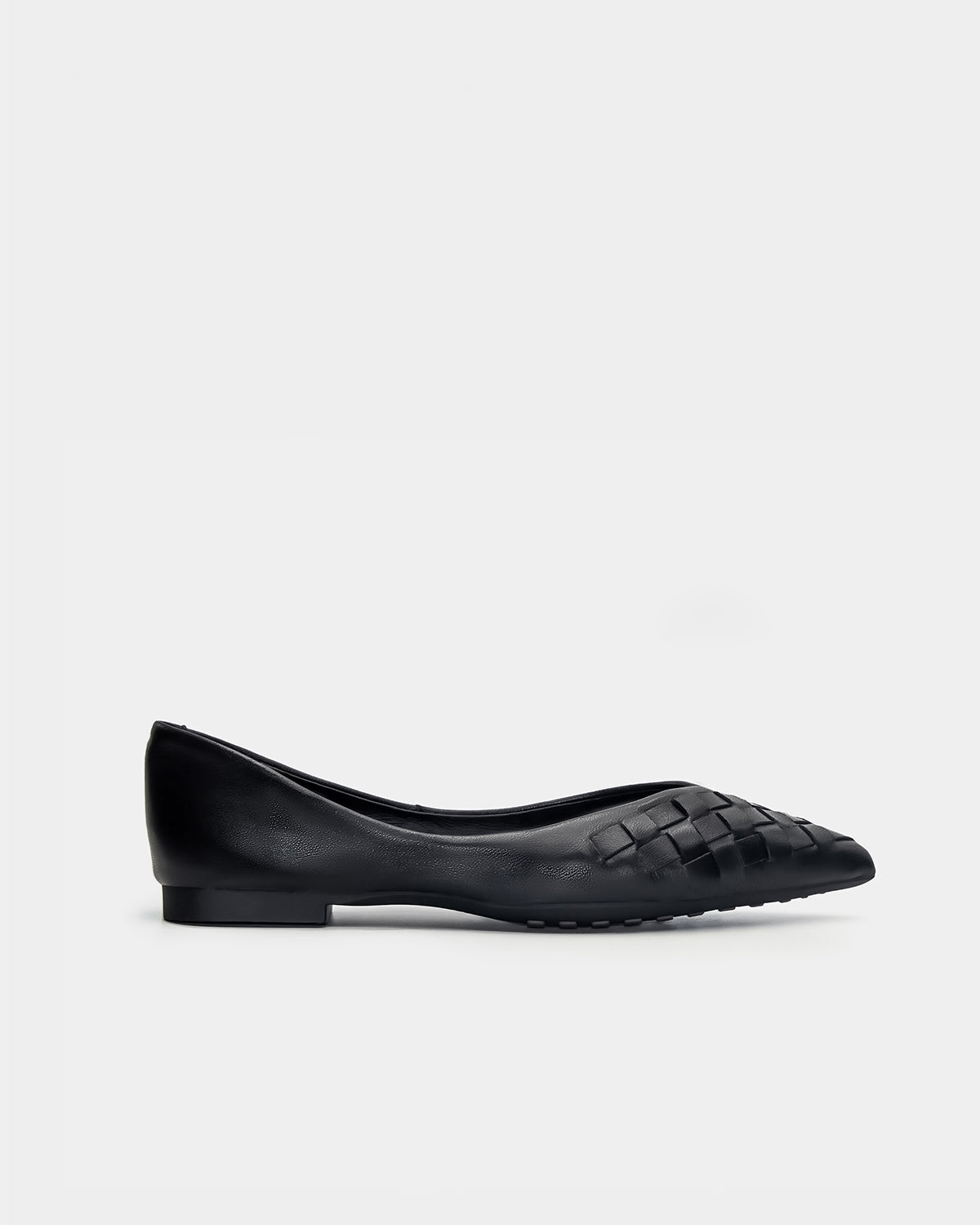 black woven leather ballet flats pointed toe women Australia