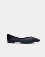 black woven leather ballet flats pointed toe women Australia
