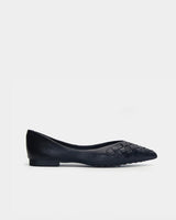 black woven leather ballet flats pointed toe women Australia