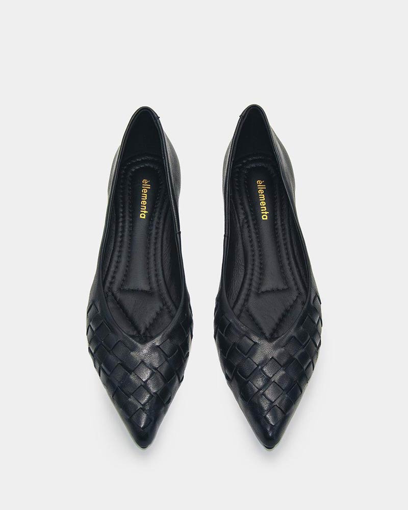 woven leather ballet flats black women adaptive cushioned support
