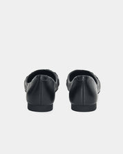 Black ballet flats in leather women's office shoes and work flats