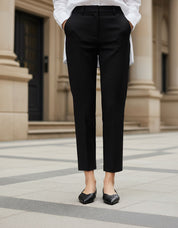 women’s black woven leather ballet flats easy slip-on work commute