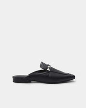 Women's Black loafer mules Australia – polished square toe black flats for work and casual wear