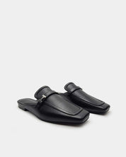 Comfortable corporate work shoes with black loafer mule style
