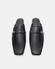Elegant black loafer mules with refined stylish for work and evening