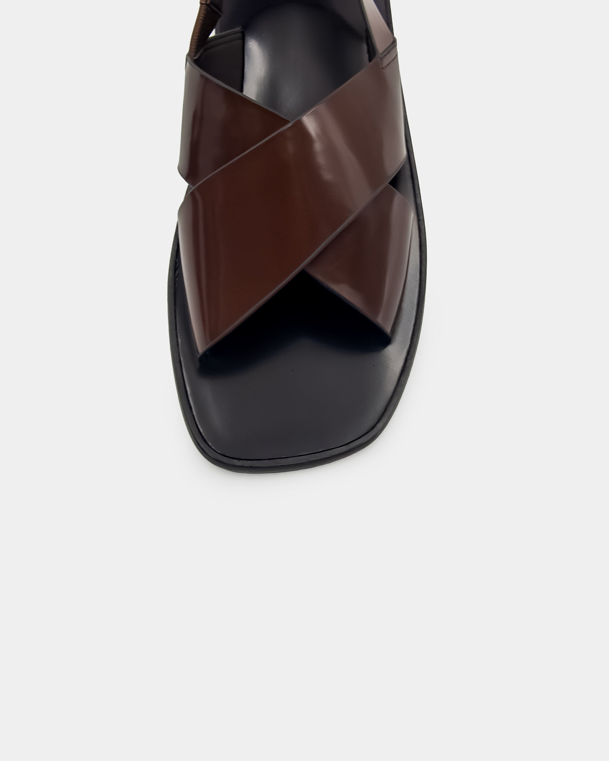 Dark brown leather sandals for women comfortable crossover straps