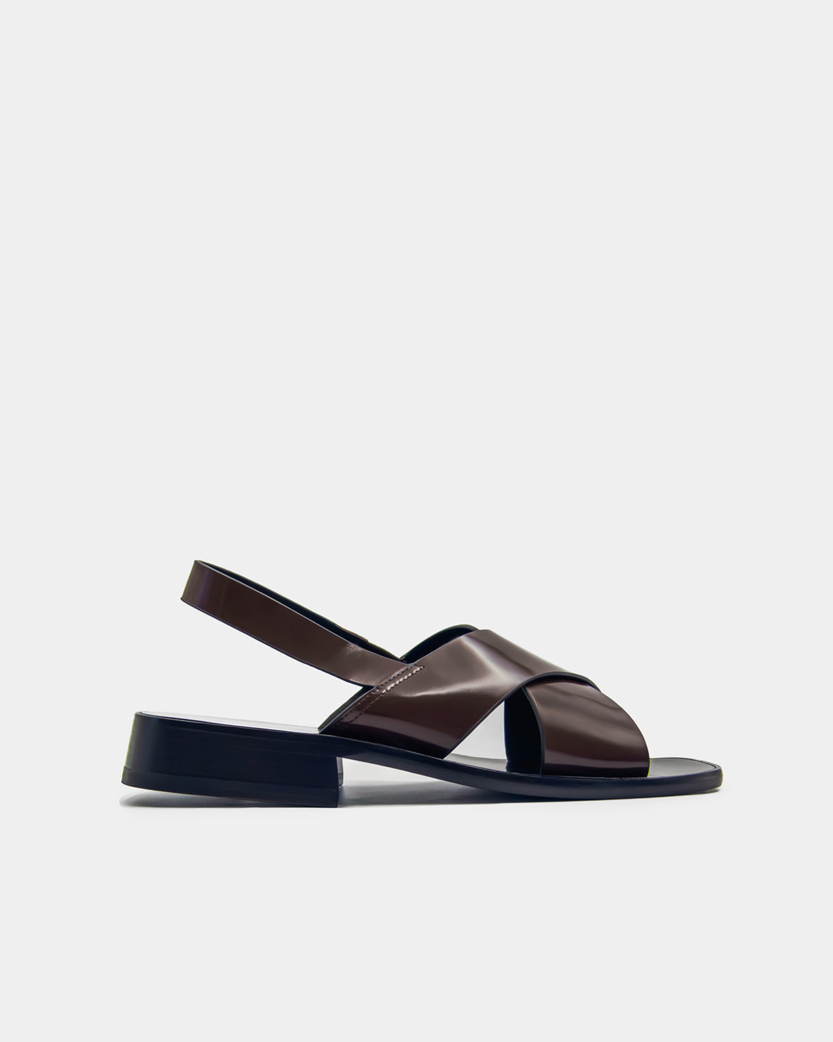 Dark brown leather sandals women slingback flat sandals Australia