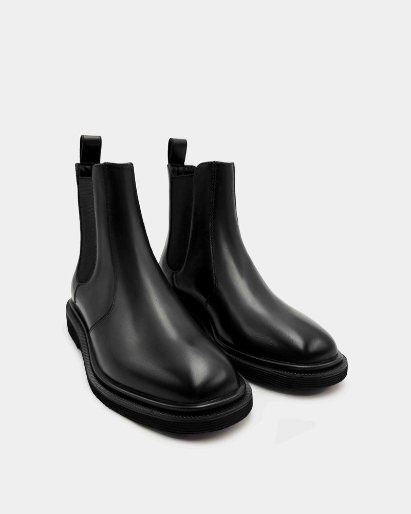 A pair of black Chelsea boots for ladies