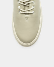 Women's platform sneakers in creamy white leather wide fit toe box