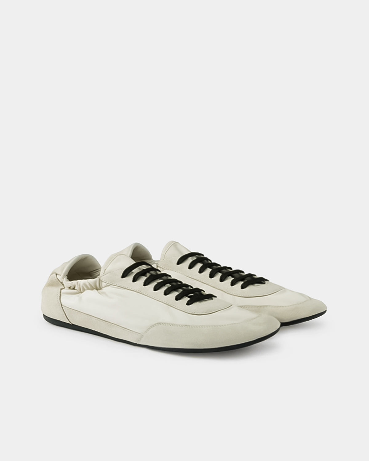 Creamy white sneakers for women breathable upper and lace up