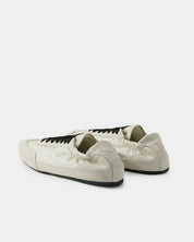 Ladies creamy white sneakers in suede leather soft and comfortable 