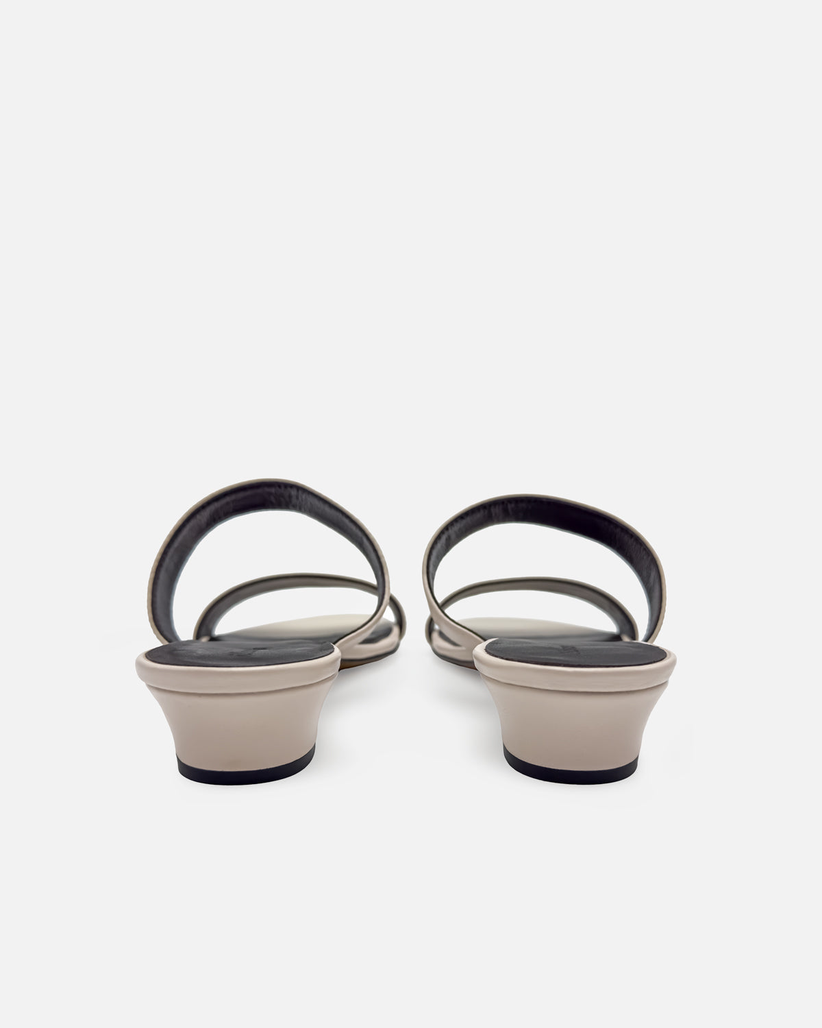 Back view of heeled strappy sandals