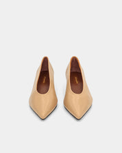 Nude kitten heels with leather lining